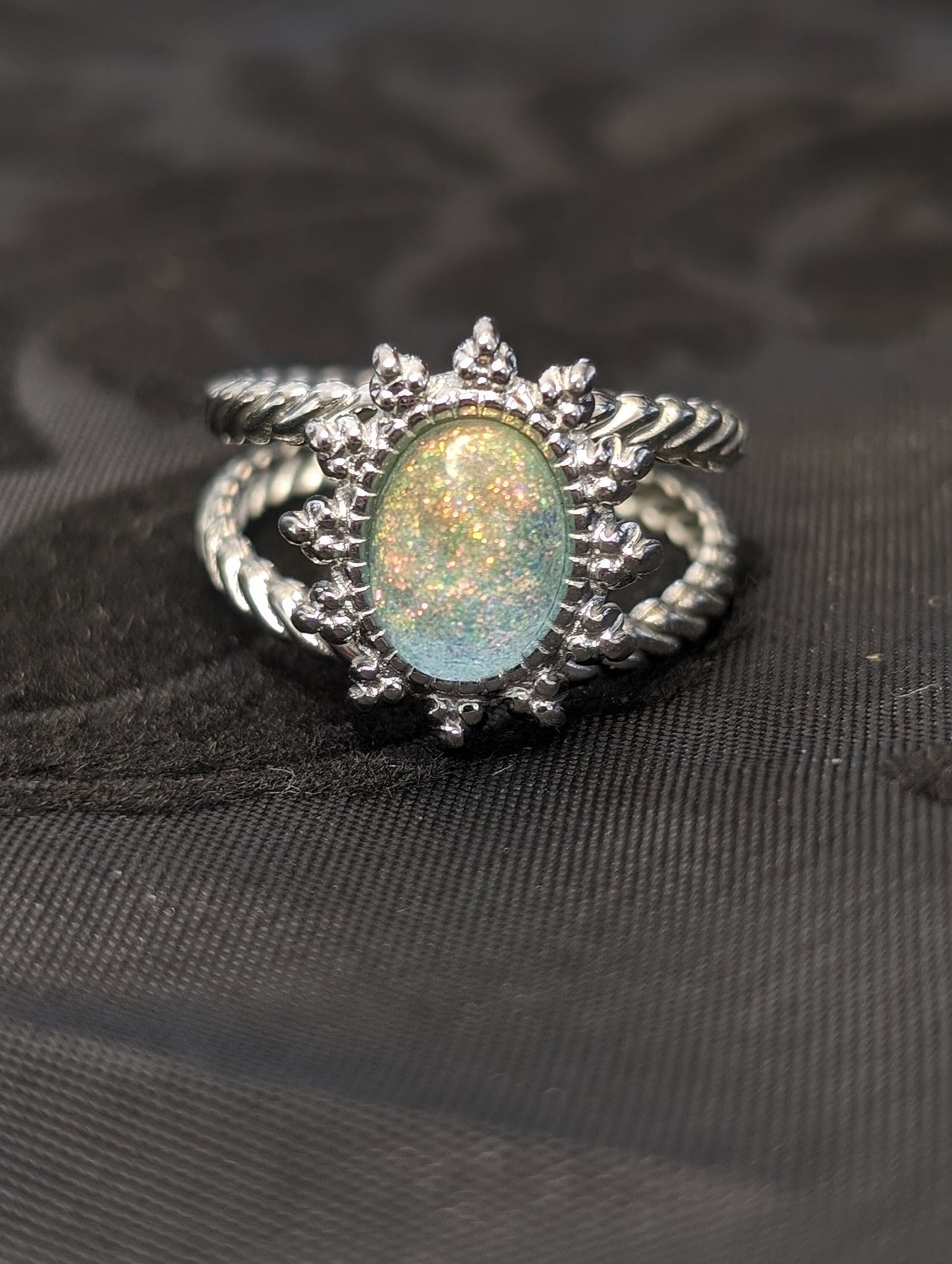 Sunburst Stainless Steel Adjustable Resin Rings