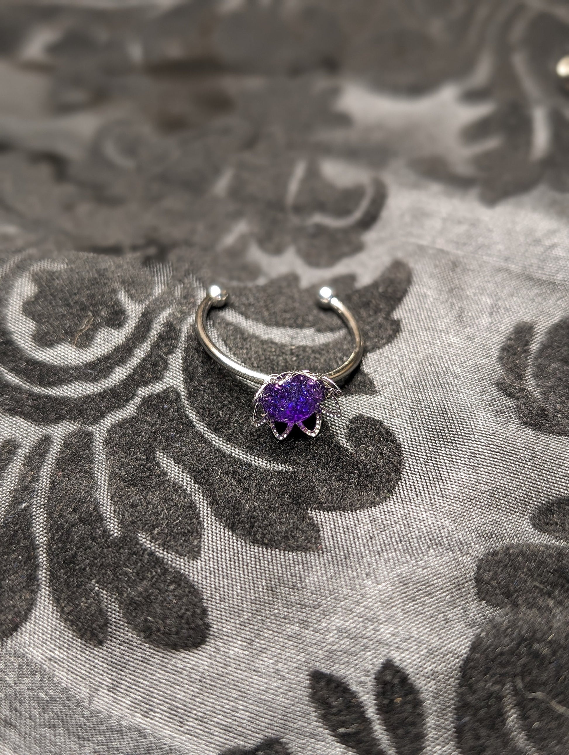 Adjustable Stainless Steel Fantasy Fairy Floral Resin Rings