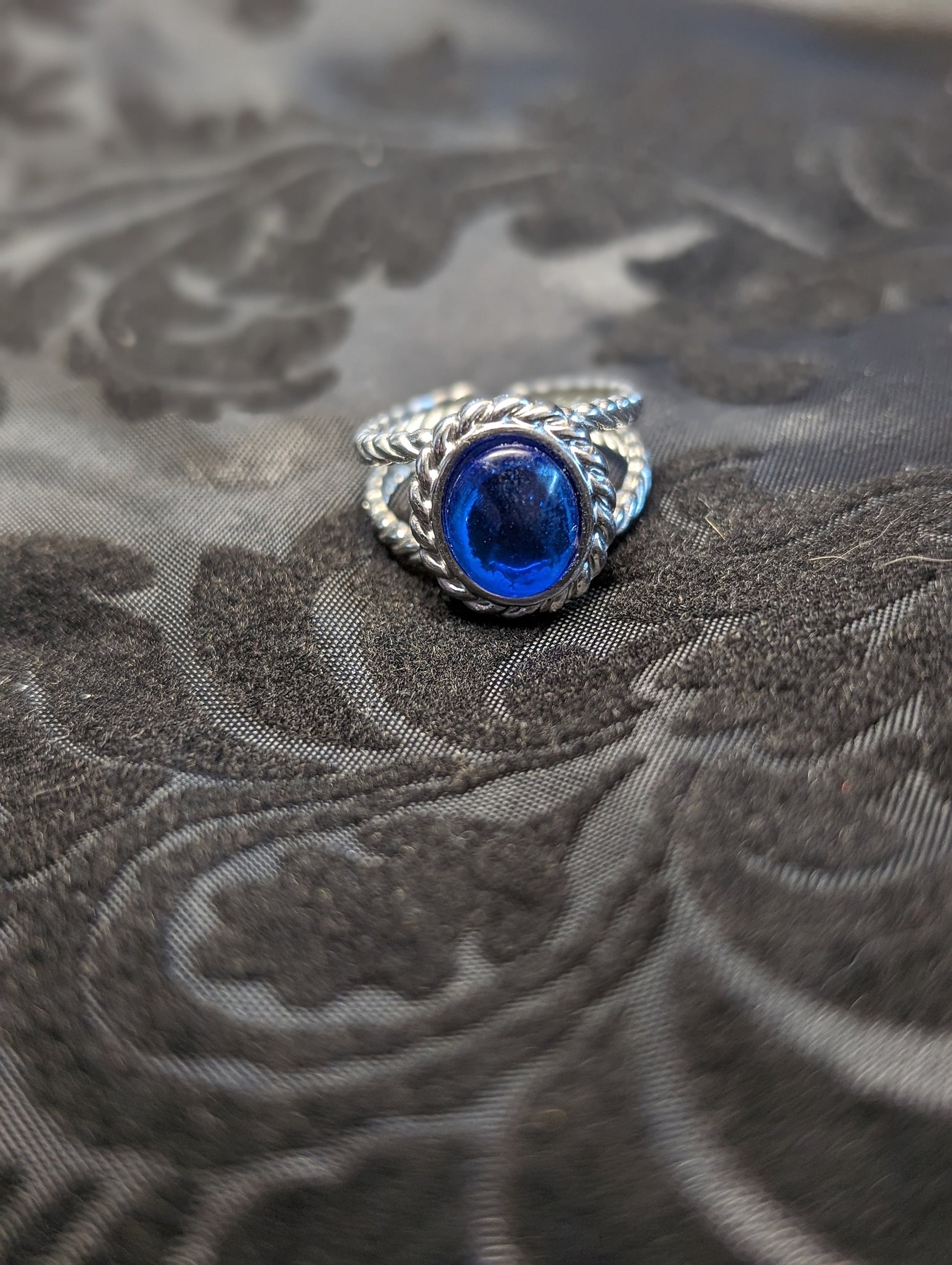 Braided Stainless Steel Adjustable Faceted Resin Rings
