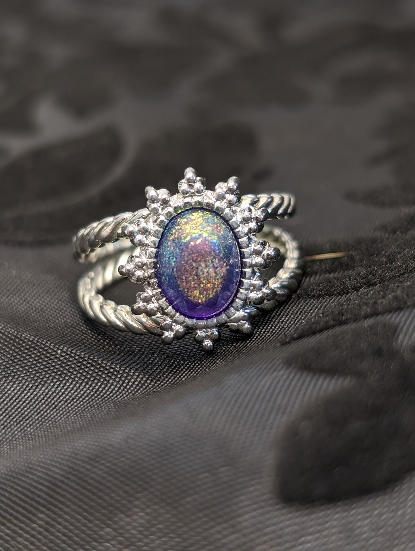 Sunburst Stainless Steel Adjustable Resin Rings