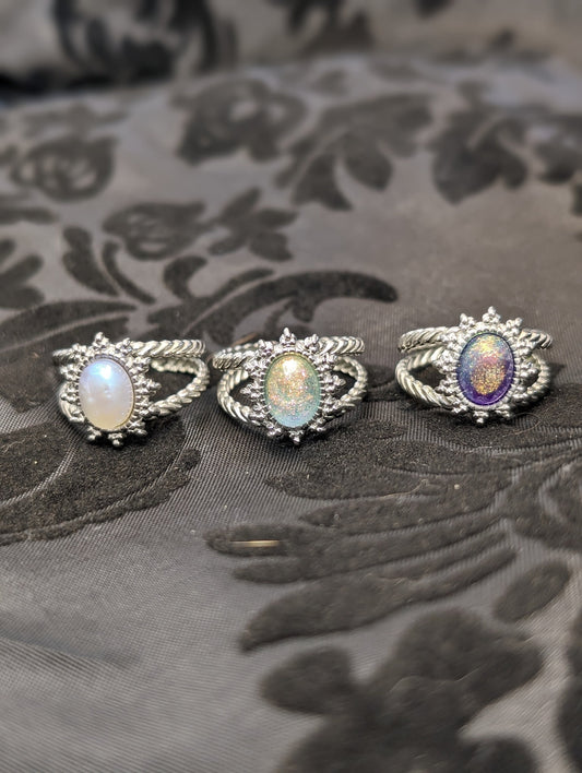 Sunburst Stainless Steel Adjustable Resin Rings