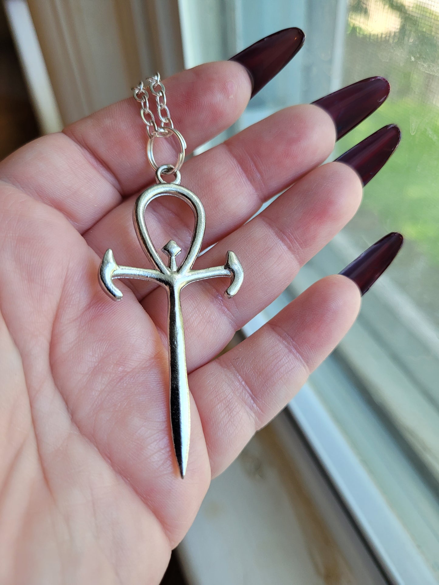 Goth Vampire: The Masquerade VTM VTMB RPG Camarilla Ankh Charm Pendant Necklace