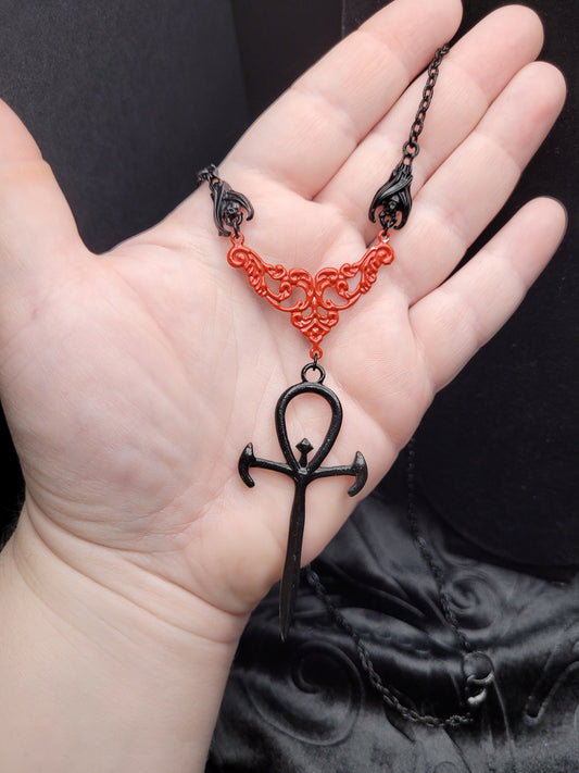 Goth Vampire: The Masquerade VTM VTMB RPG Camarilla Ankh Charm Pendant Necklace