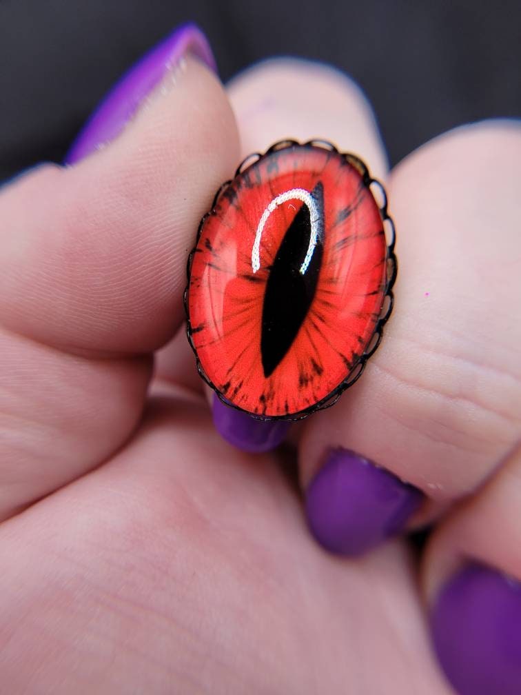 Oval Dragon Eye RPG DND Fantasy Cosplay Ring