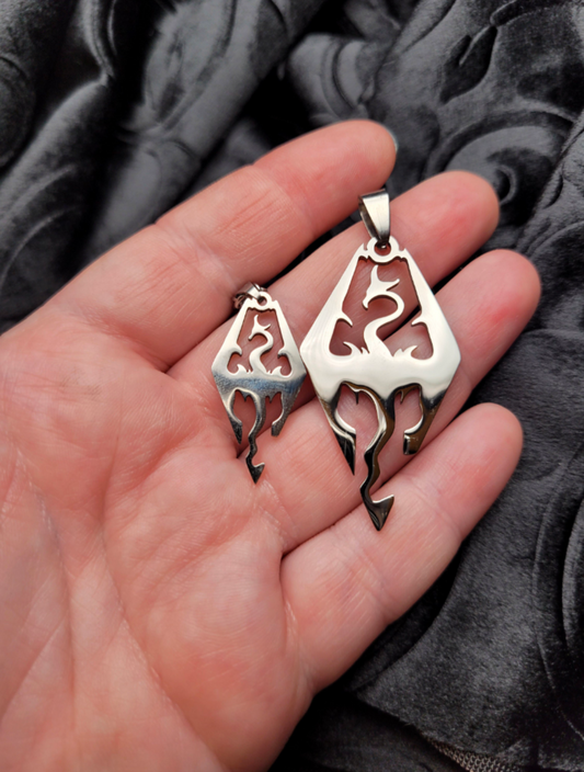 Stainless Steel TES V The Elder Scrolls Skyrim Pendant Necklace