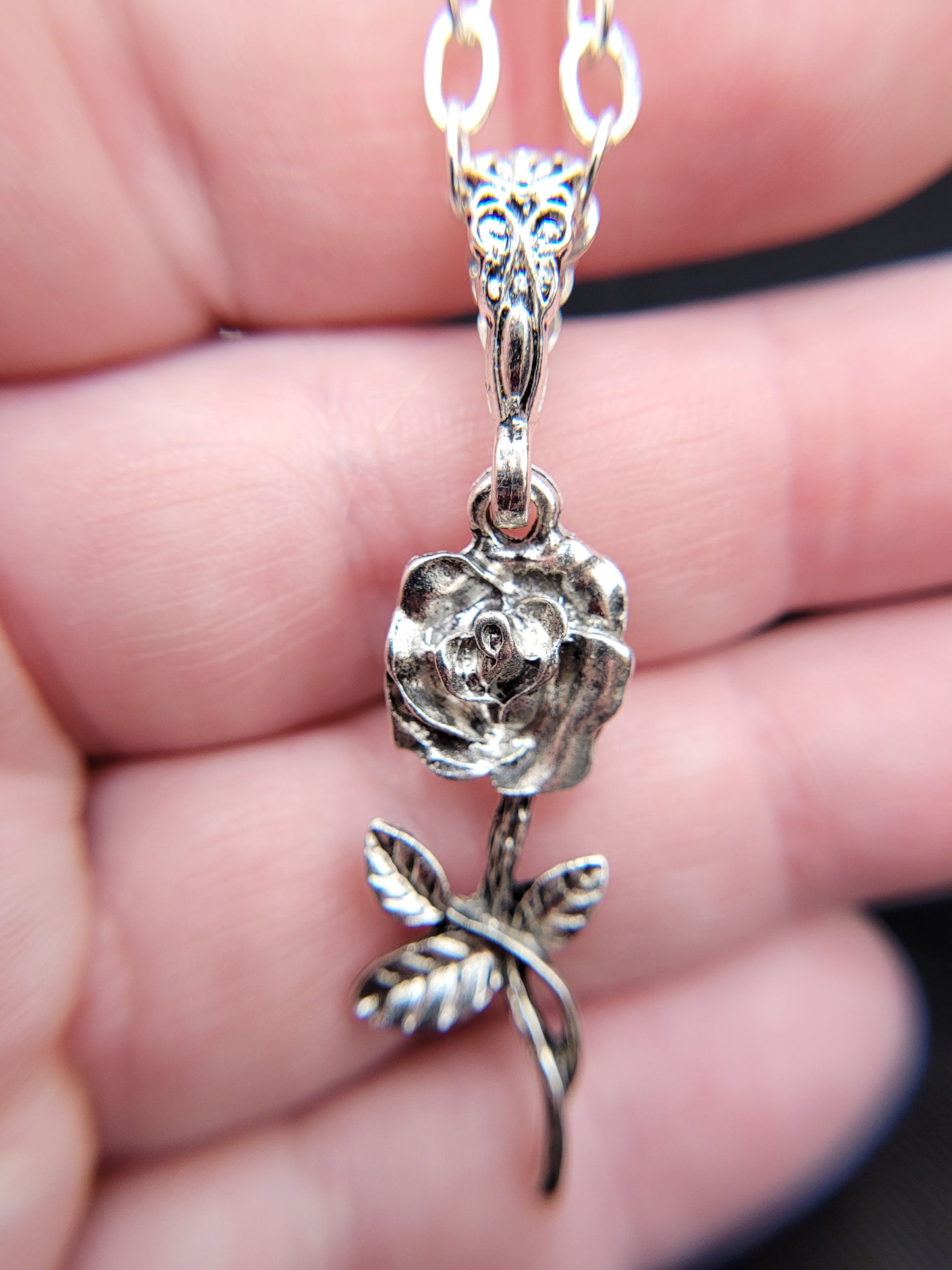 Gothic Rose Charm Necklace